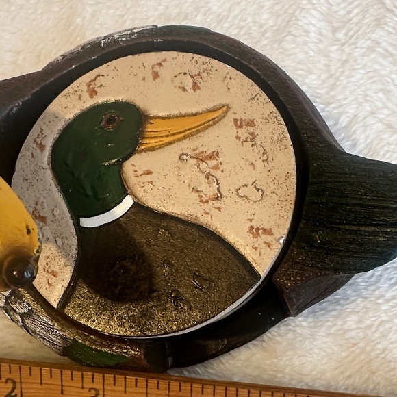 Duck Laying Down Coaster Set, Lake Inspired Kitchen or Bar Décor - Picture 2 of 6